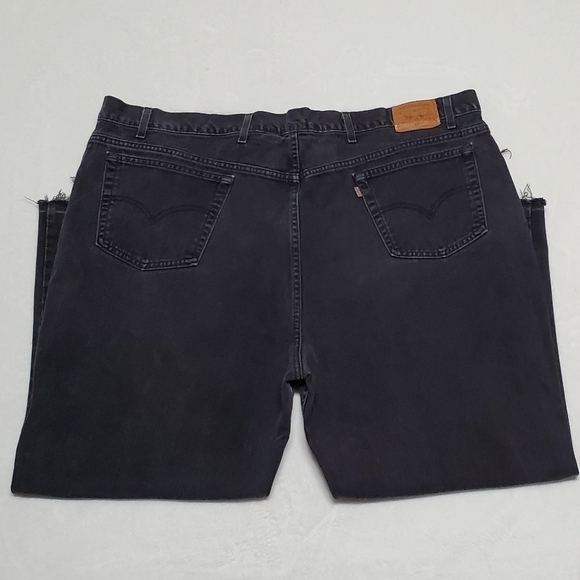 RARE Vintage Levi's 545 Orange Tab Black Raw Cut Stone Wash Loose Fit Jeans - Picture 8 of 14